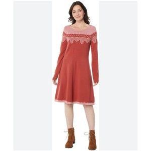 Royal Robbins Sweater Dress Women's XS Wool/Cotton Nordic All Season Long Sleeve